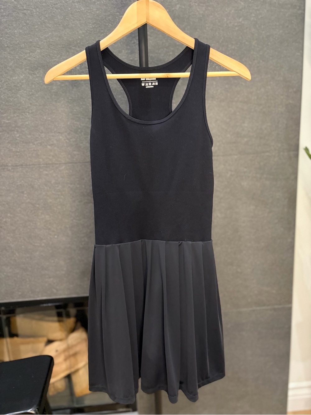Black Athletic Racerback Mini Dress Skort Size Medium